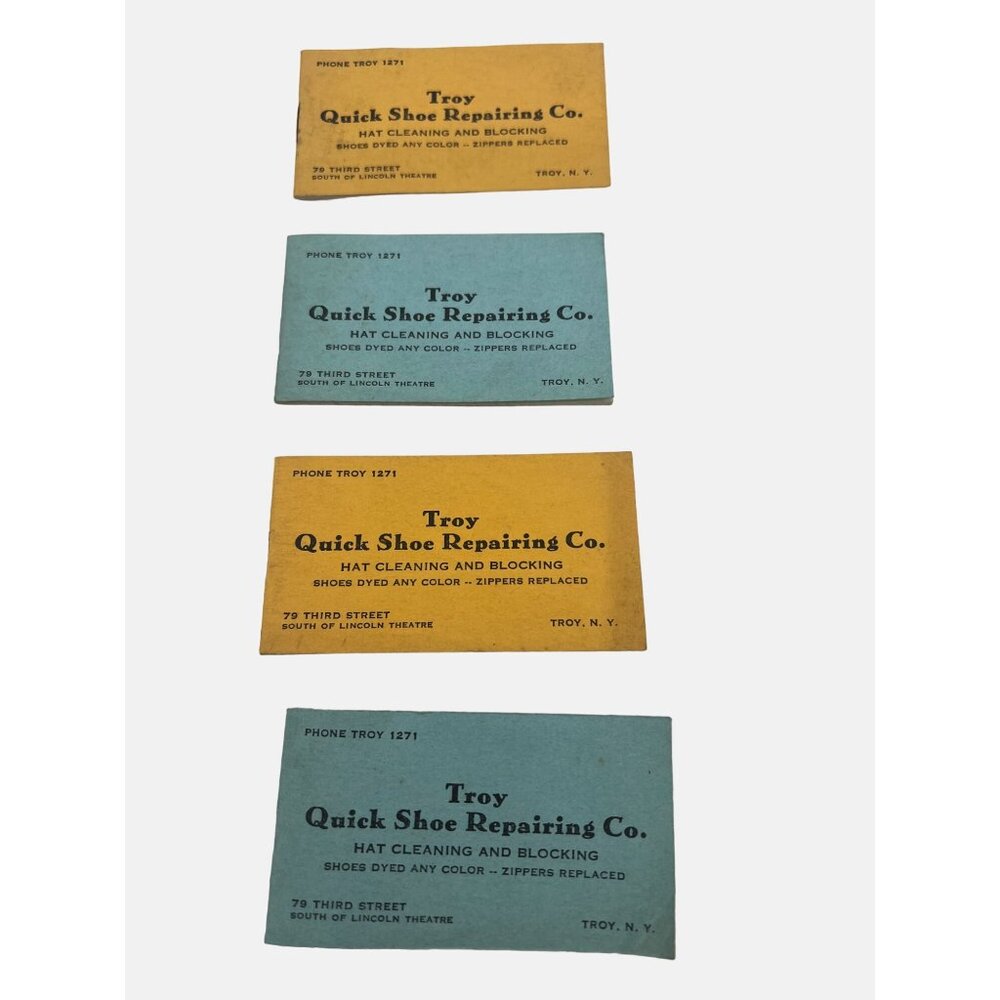 1941 Troy Quick Shoe Repairing Co. Calendar Notepads Vintage Ephemera New York